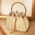 Pearl Grace Potli In Light Gold
