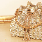Crystelle Luxe Drawstring Bag Gold