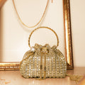 Crystelle Luxe Drawstring Bag Gold