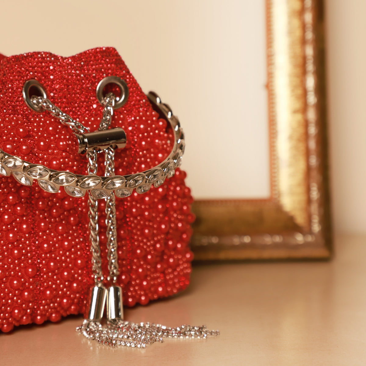 Pearl Grace Potli In Red