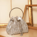 Crystelle Luxe Drawstring Bag Silver