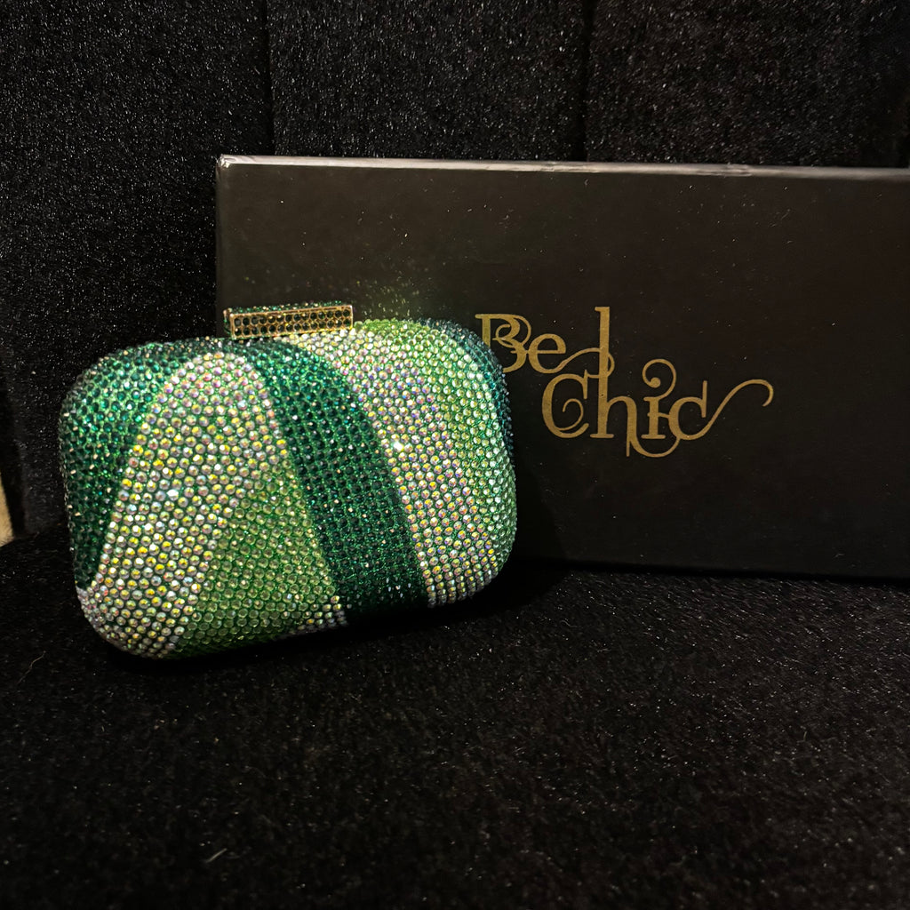 Green Mini Crystal Ripple Clutch