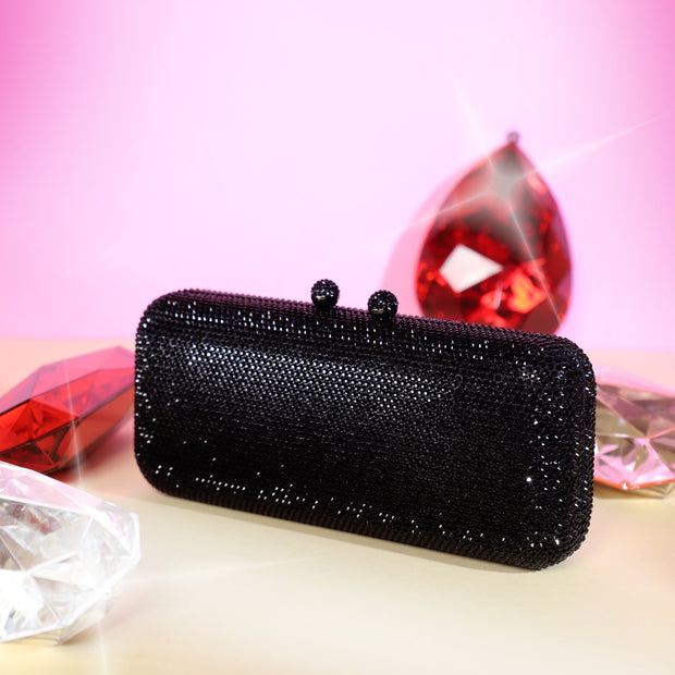 Black Crystal Clutch Rectangle