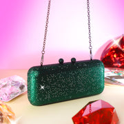 Green Crystal Clutch Rectangle