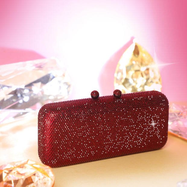 Red Crystal Clutch Rectangle