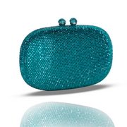 Pebble Crystal Clutch Emerald Turquoise | Detachable Sling