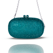 Pebble Crystal Clutch Emerald Turquoise | Detachable Sling