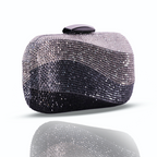 Wave Crystal Clutch Black & Gray | Detachable Sling