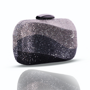 Wave Crystal Clutch Black & Gray | Detachable Sling