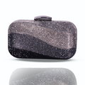 Wave Crystal Clutch Black & Gray | Detachable Sling