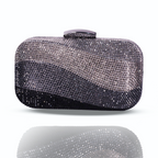 Wave Crystal Clutch Black & Gray | Detachable Sling