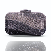 Wave Crystal Clutch Black & Gray | Detachable Sling