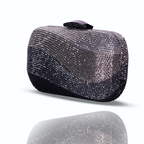 Wave Crystal Clutch Black & Gray | Detachable Sling