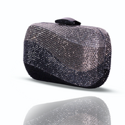 Wave Crystal Clutch Black & Gray | Detachable Sling