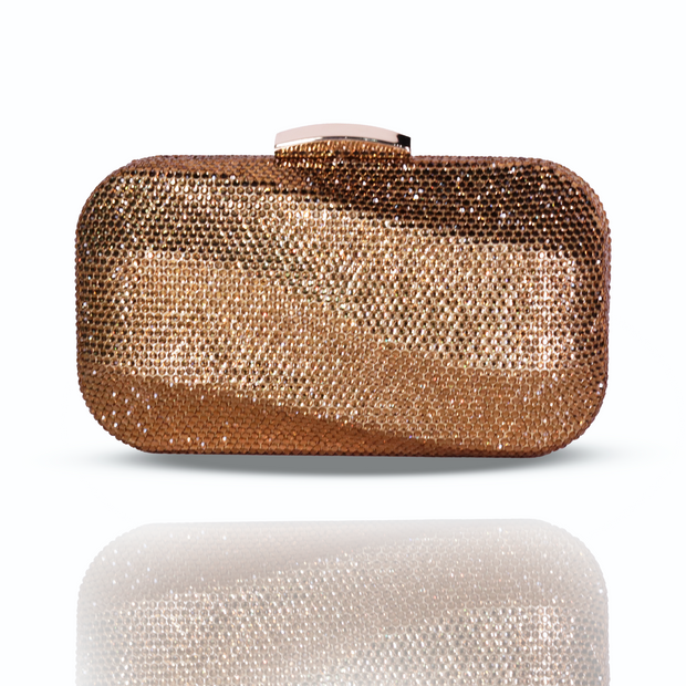 Wave Crystal Clutch Gold | Detachable Sling