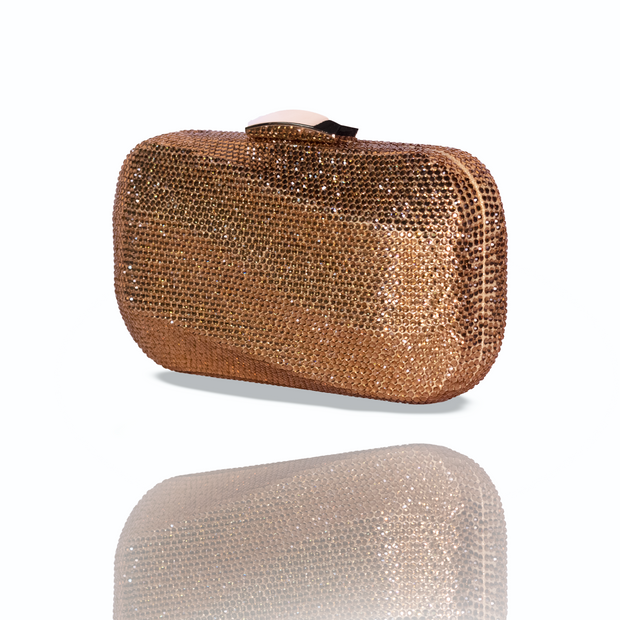 Wave Crystal Clutch Gold | Detachable Sling