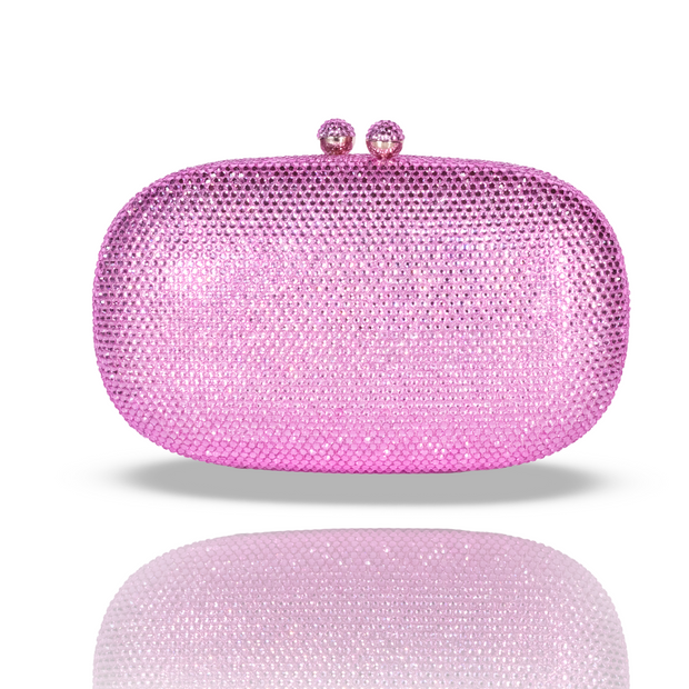 Pebble Crystal Clutch Pink | Detachable Sling