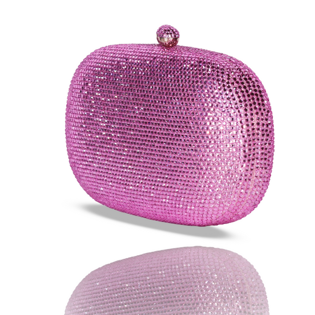 Pebble Crystal Clutch Pink | Detachable Sling