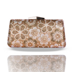 Golden Bloom Crystal Clutch | With Detachable Sling