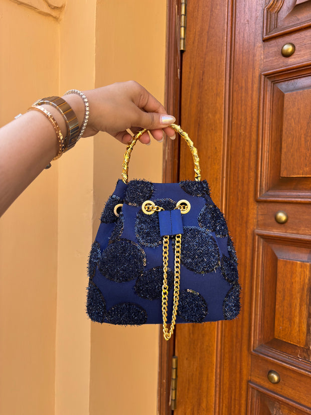 Midnight Blue Bucket Bag