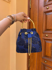 Midnight Blue Bucket Bag