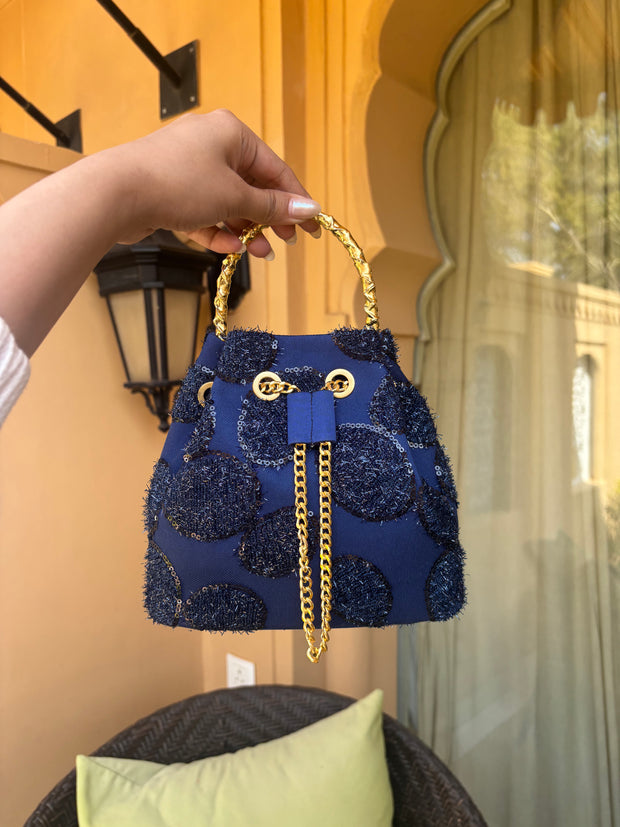 Midnight Blue Bucket Bag