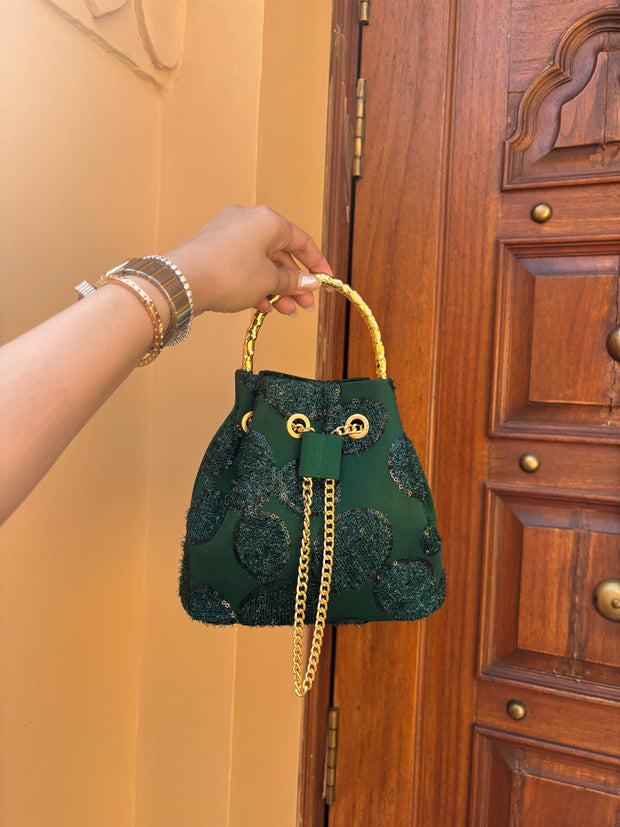 Emerald Green Bucket Bag