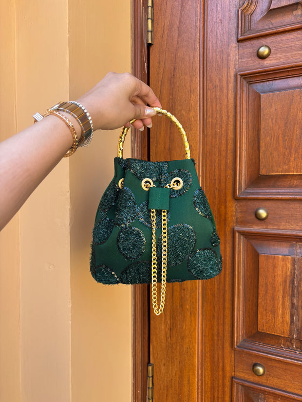 Emerald Green Bucket Bag