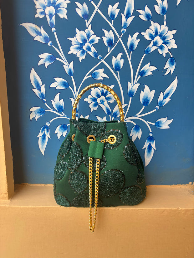 Emerald Green Bucket Bag