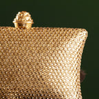 Gold Crystal Pillow Mini Clutch