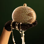 Gold Crystal Dome Mini Clutch