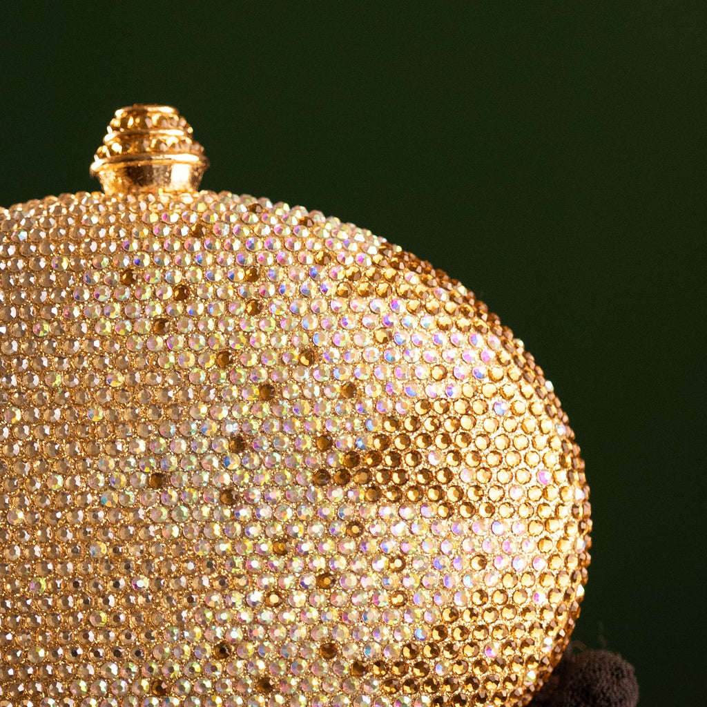 Gold Crystal Dome Mini Clutch