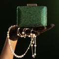 Emerald Crystal Box Clutch