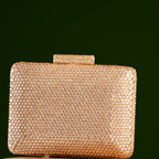 Rose Gold Crystal Box Clutch