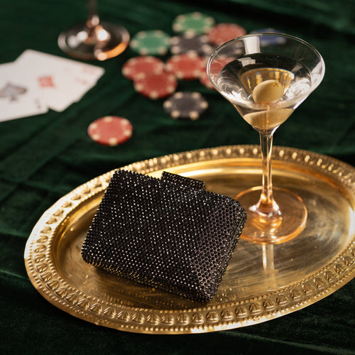 Black Crystal Box Clutch
