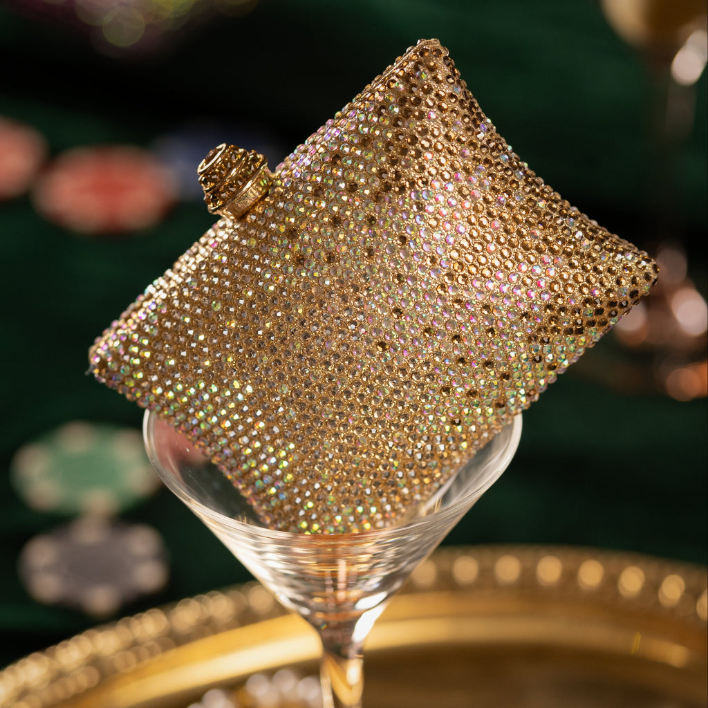 Gold Ombre Crystal Box Clutch