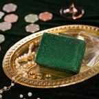 Emerald Crystal Box Clutch