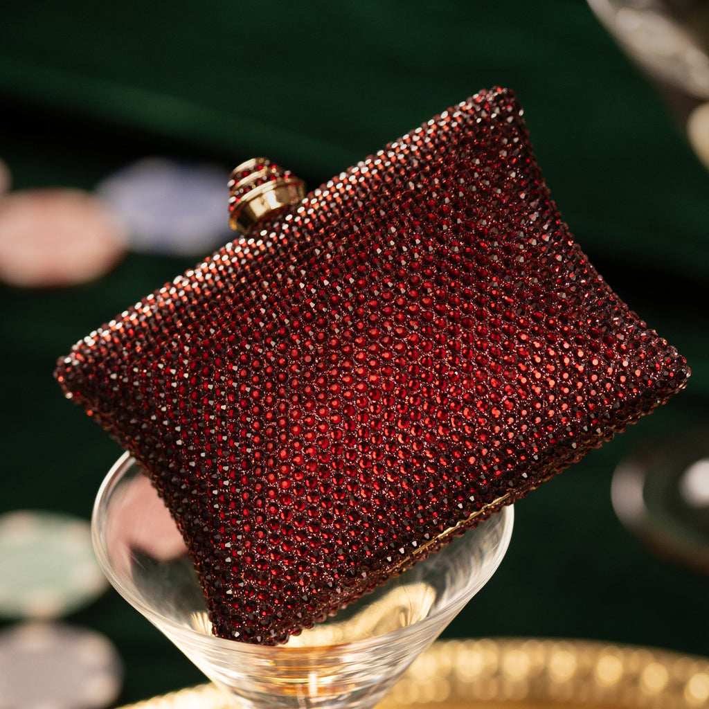 Red Crystal Pillow Mini Clutch