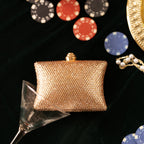 Champagne Crystal Pillow Mini Clutch