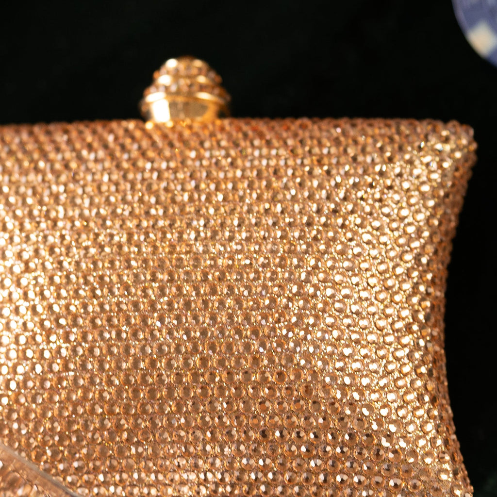 Champagne Crystal Pillow Mini Clutch