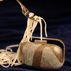 Mini Crystal Ripple Clutch Gold