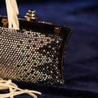 Black Ombre Crystal Box Clutch