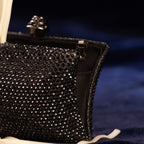 Black Crystal Pillow Mini Clutch