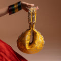 Kundan Brocade yellow Potli