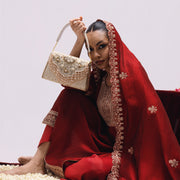 Vintage Floral Clutch With Tassel