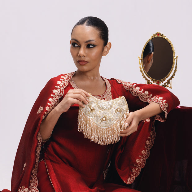 Vintage Floral Fiery With Detachable  Handle