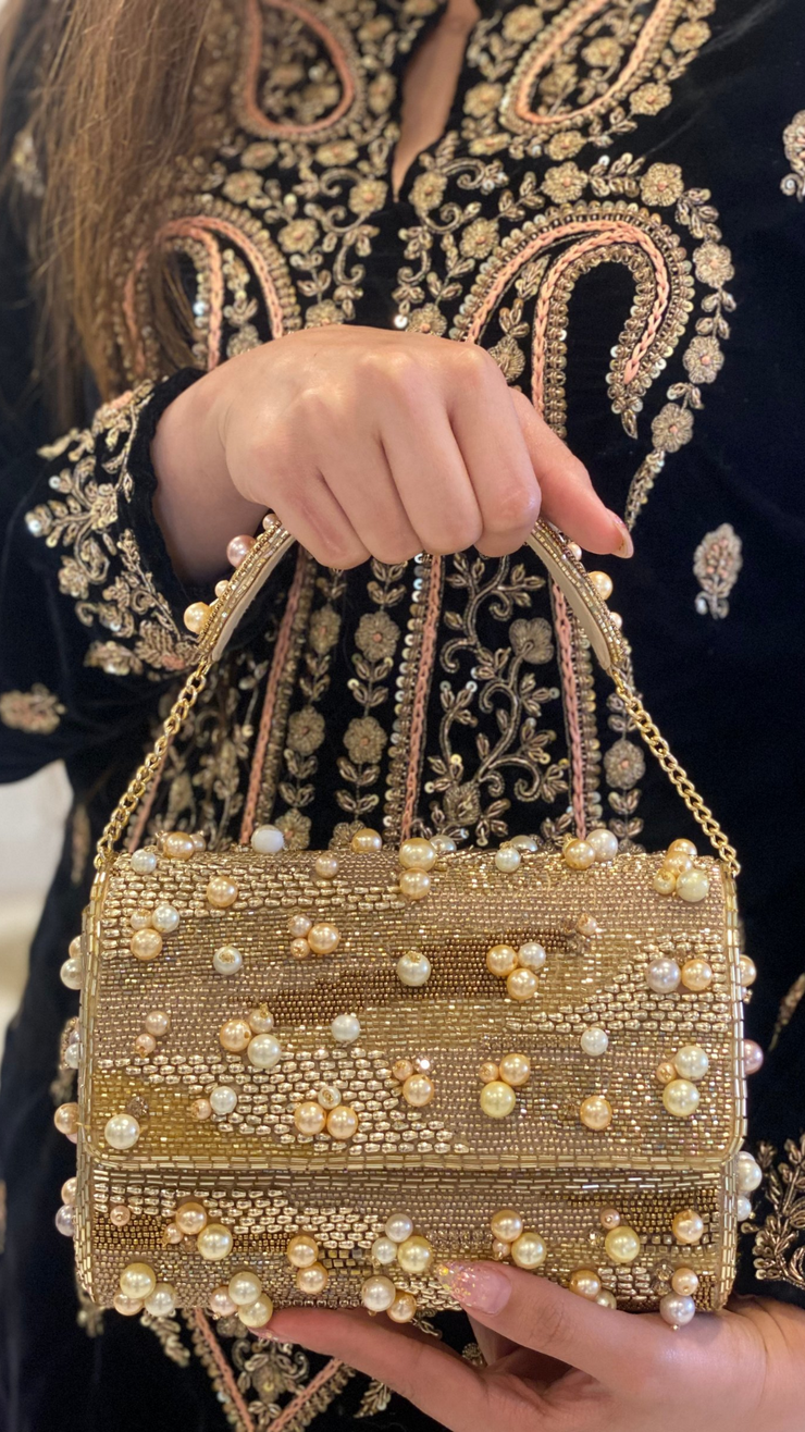 Golden 2025 bridal purse